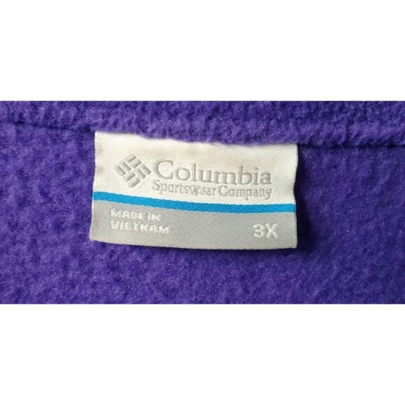 Columbia Women 3X Purple Full Zip Fleece Jacket Long Sleeve - Picture 2 of 5